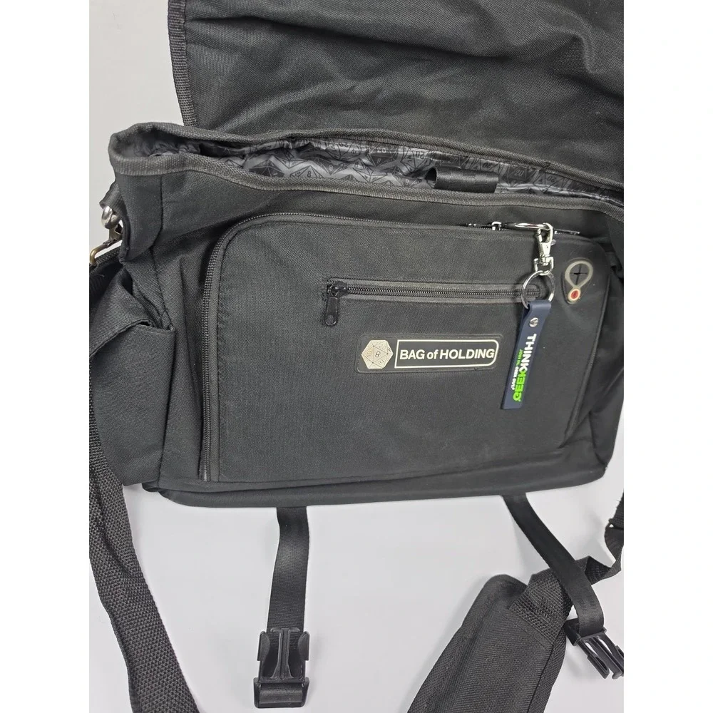 ThinkGeek Bag Of Holding Black Messenger Shoulder Bag Laptop Padded Organizer